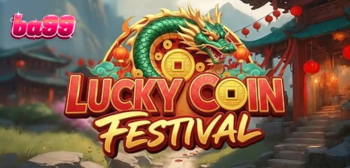 Lucky Coin Festival slot machine interface featuring golden coins and festive lanterns